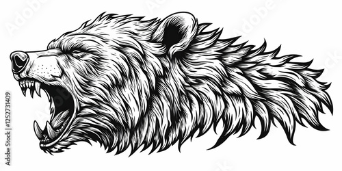 Roaring Bear Illustration, ...