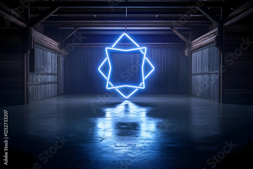 Neon Geometric 3D Illustration