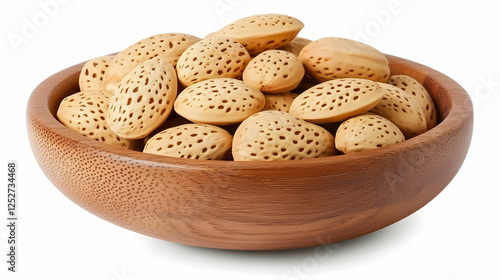 Wooden Bowl of Almonds Real...