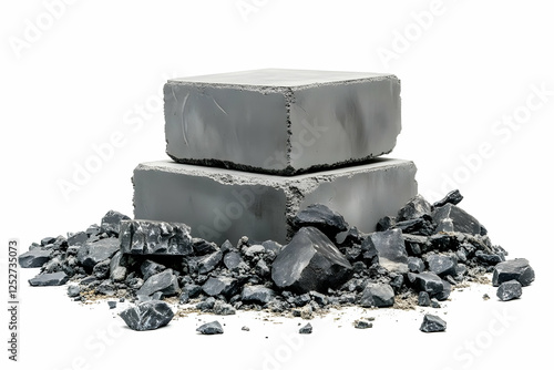 Gray Concrete Blocks and Ru...