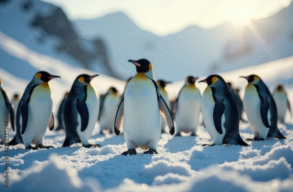 Fototapeta premium Penguins in the snow . Wild birds
