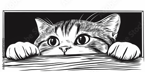 Curious Kitten Illustration