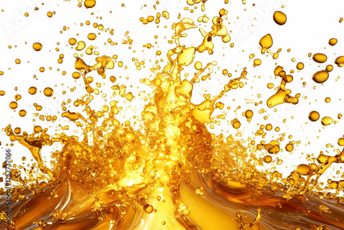 Golden Liquid Splash 3D Ill...