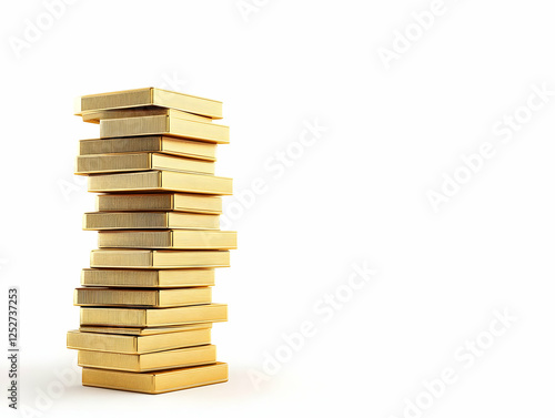 Golden Stacked Blocks 3D Il...
