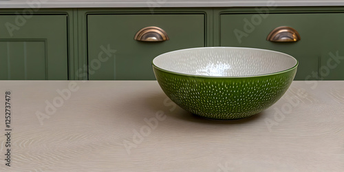 Green Bowl on Beige Tableto...