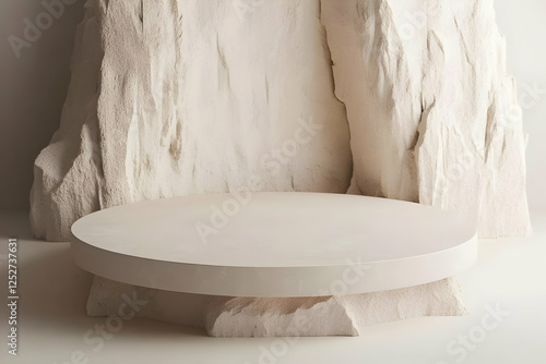 Abstract 3D Render of Beige...