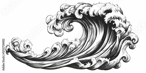 Ocean Wave Illustration: Mo...