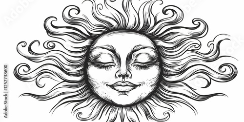 Serene Sun Illustration