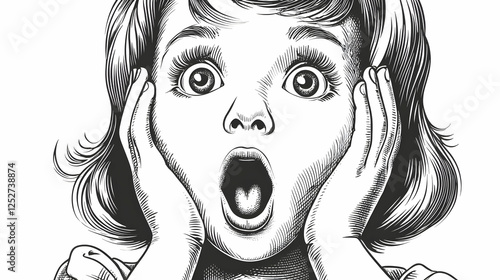 Astonished Girl Illustration