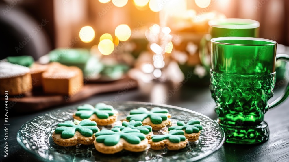 St Patrick's Day themed cookies, tea, and a festive atmosphere. St Patrick's Day themed cookies, tea, and a festive atmosphere.