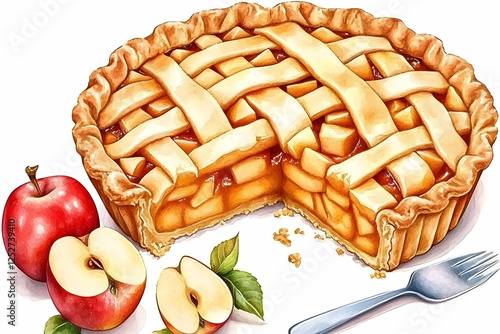 Delicious Apple Pie Illustr...