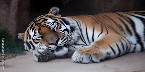 Sleeping Tiger Realistic Image