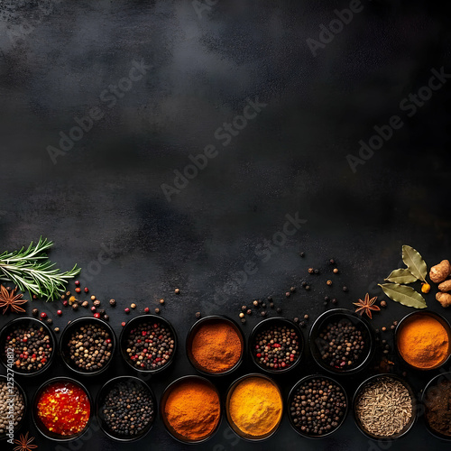 Spice Bowls Dark Background...