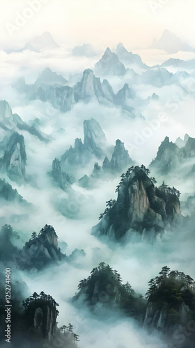 Misty Mountain Illustration