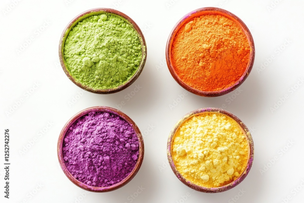 Variety of vibrant spices in containers for culinary use. Variety of vibrant spices in containers for culinary use.