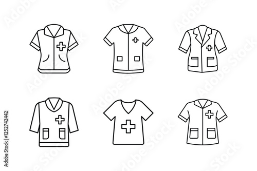 medical scrub icon line art vector illustration