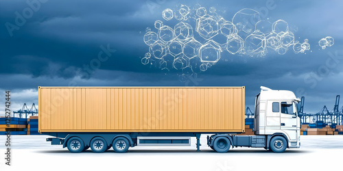 Logistics Truck 3D Illustra...