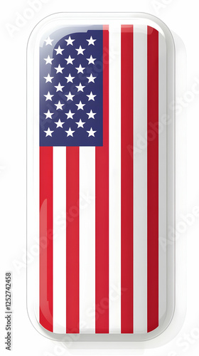 USA Flag 3D Icon Illustration