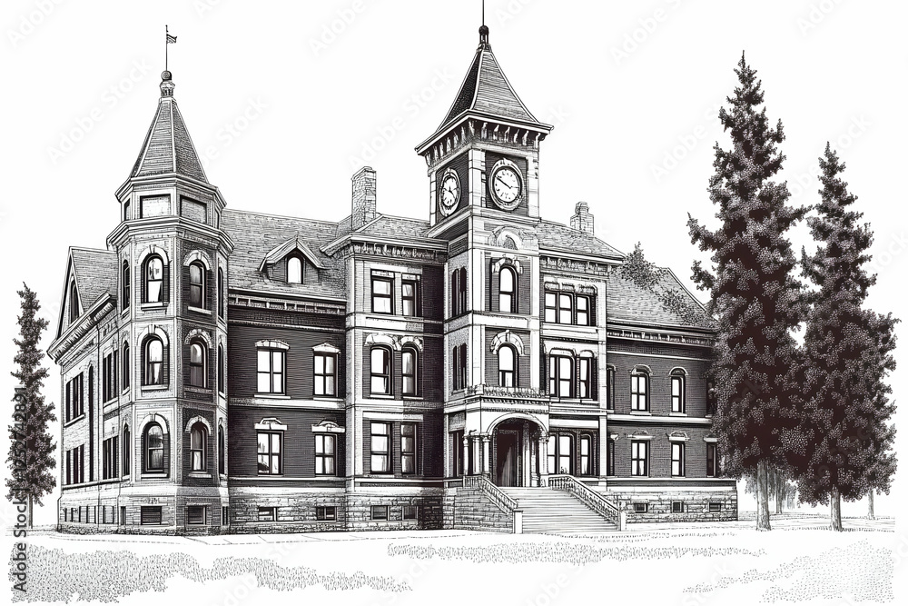 Grand Victorian Mansion Illustration Grand Victorian Mansion Illustration