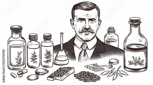 Vintage Herbalist Illustration