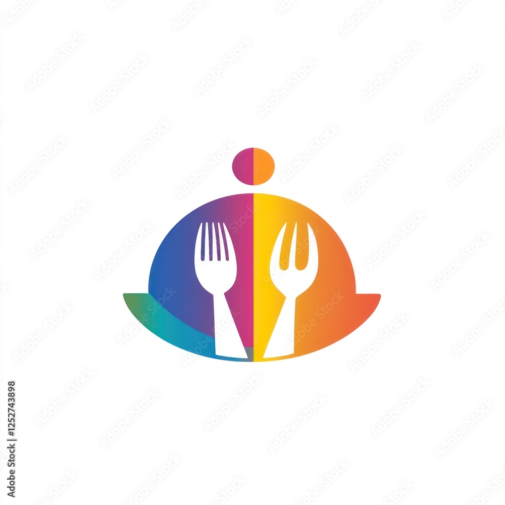 Colorful food logo design, abstract, serving, restaurant Colorful food logo design, abstract, serving, restaurant