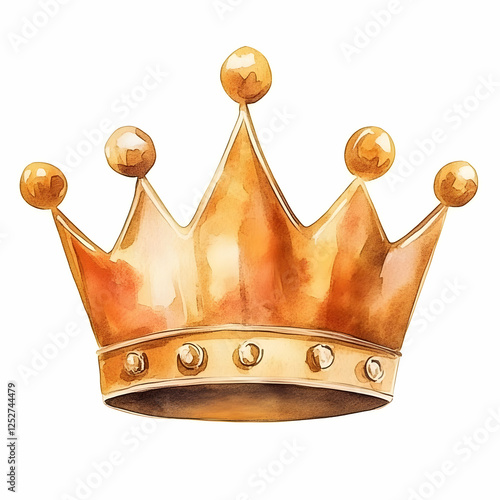 Watercolor Golden Crown Ill...