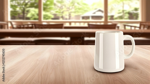 White Mug on Wooden Table I...