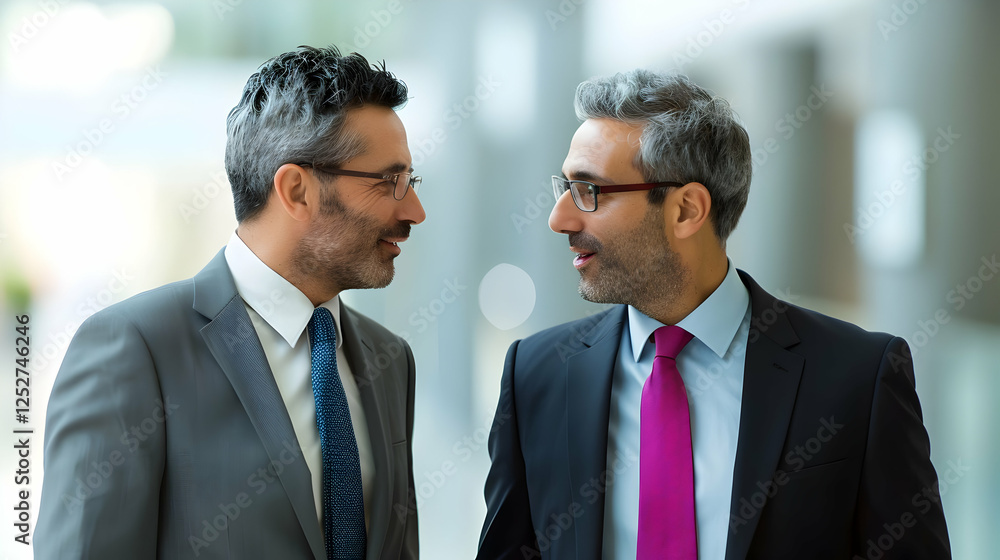 Engaged Businessmen in Conversation, Sharing Perspectives and Strategies Engaged Businessmen in Conversation, Sharing Perspectives and Strategies