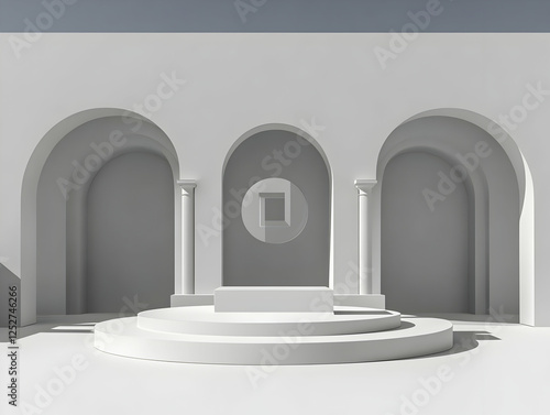 White 3D Archway Stage Illu...