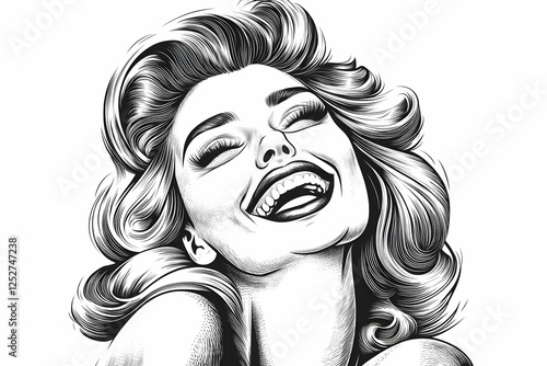 Laughing Woman Illustration...