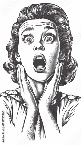 Astonished Woman Illustration
