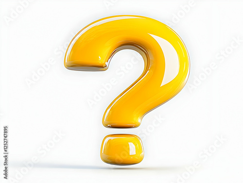 Glossy Yellow 3D Question Mark