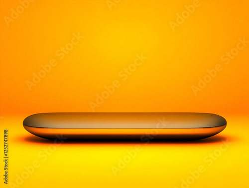 Golden Oval 3D Render Abstr...
