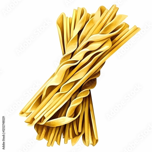 Golden Pasta Illustration