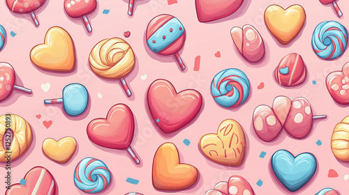 Valentine Seamless heart and flower pattern for romantic decoration