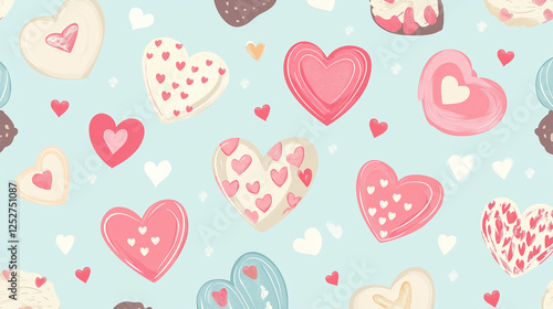 Valentine Seamless heart and flower pattern for romantic decoration