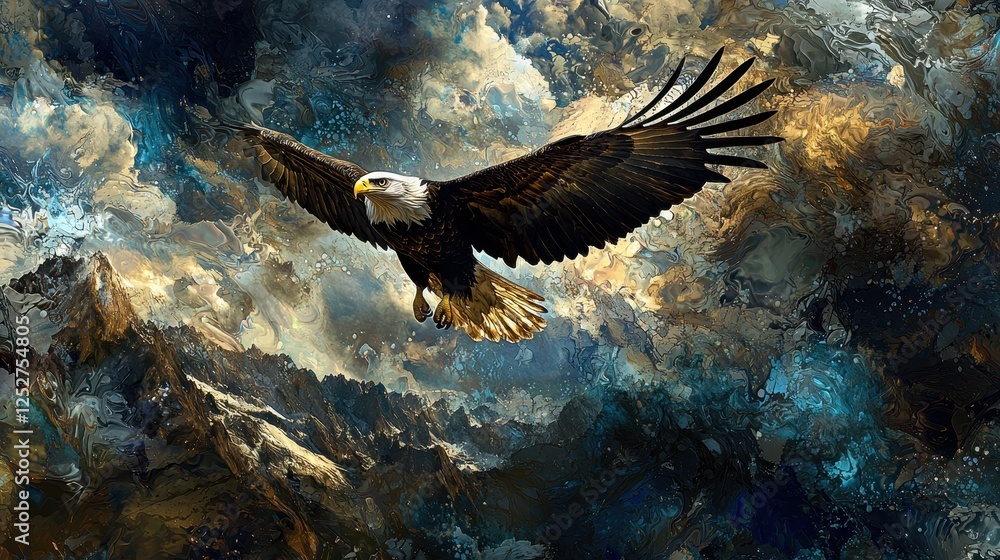 Fototapeta premium Surreal Mountain Eagle