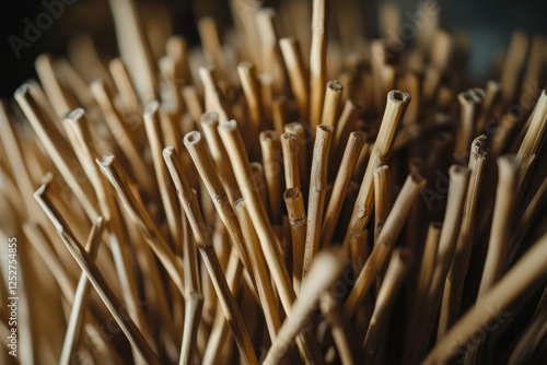 Creative wooden decor piece made from twigs arranged in an artistic manner in...