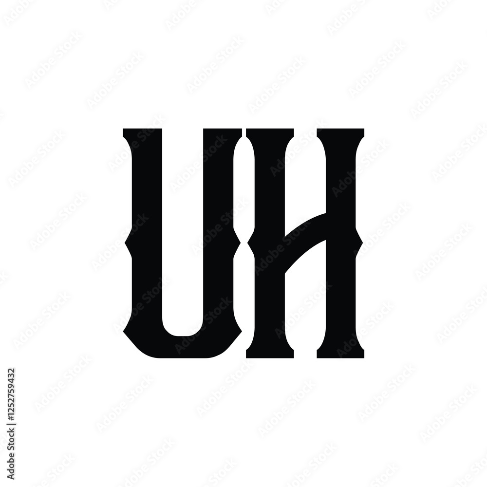 UH monogram logo design letter text name symbol monochrome logotype alphabet character simple logo UH monogram logo design letter text name symbol monochrome logotype alphabet character simple logo