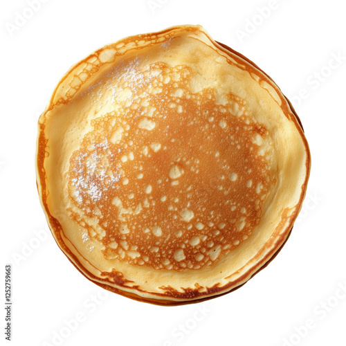 pancake isolated on transparent background, top view, PNG