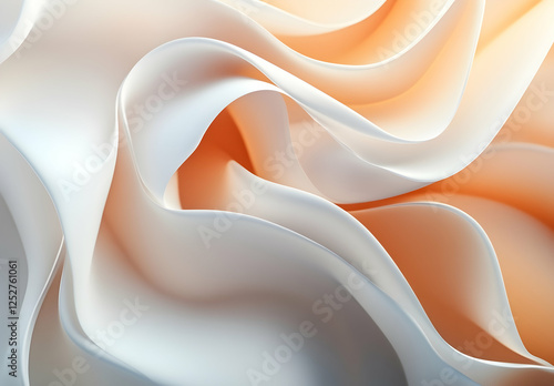 Sleek and flowing abstract background design with a gradient of soft orange to white