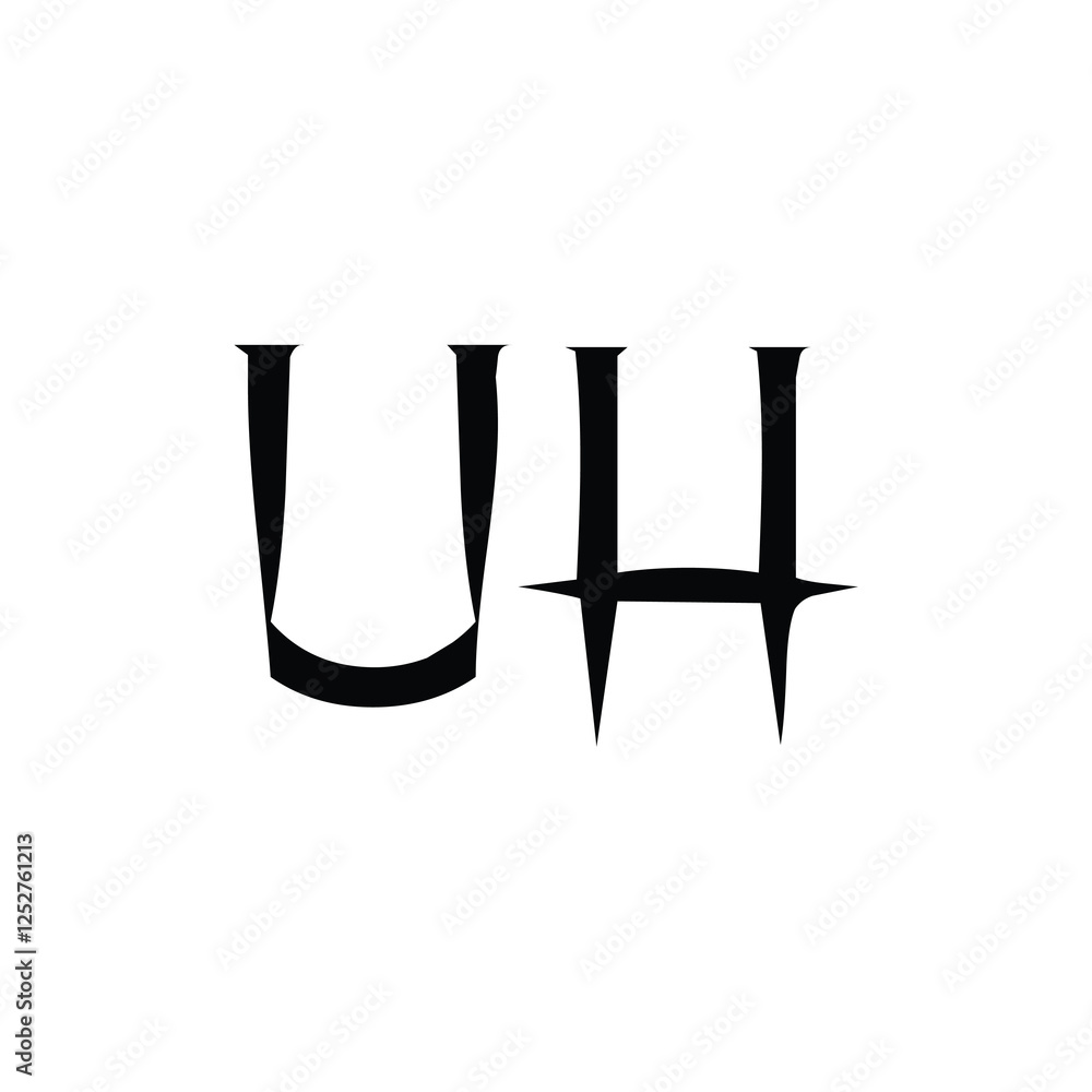 UH monogram logo design letter text name symbol monochrome logotype alphabet character simple logo UH monogram logo design letter text name symbol monochrome logotype alphabet character simple logo