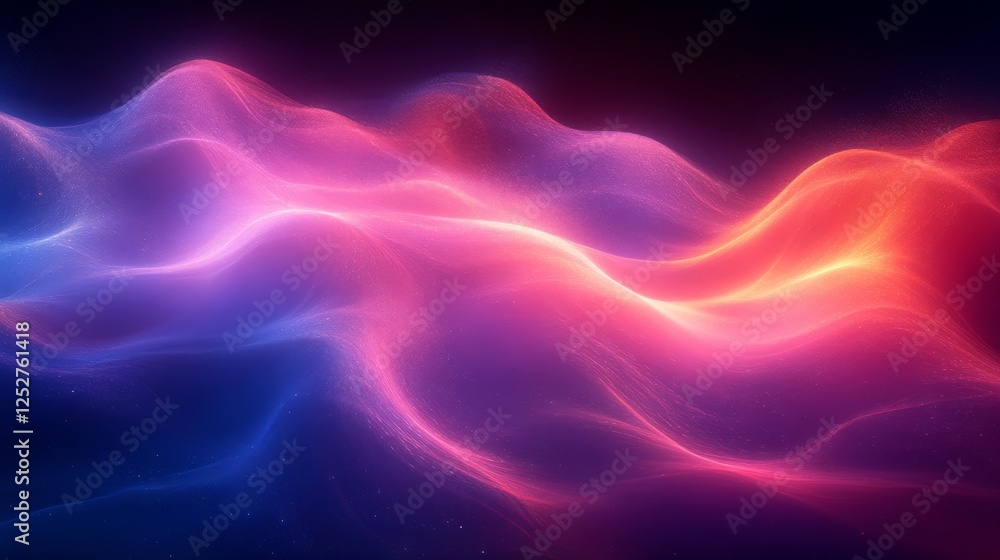 Fototapeta premium Abstract colorful waves of light with vibrant hues, energy motion concept