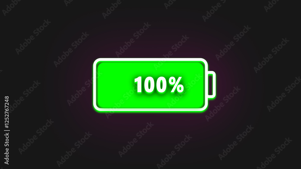 Glowing battery icon. Power and Electricity Emulator Battery Animation. Glowing battery icon. Power and Electricity Emulator Battery Animation.