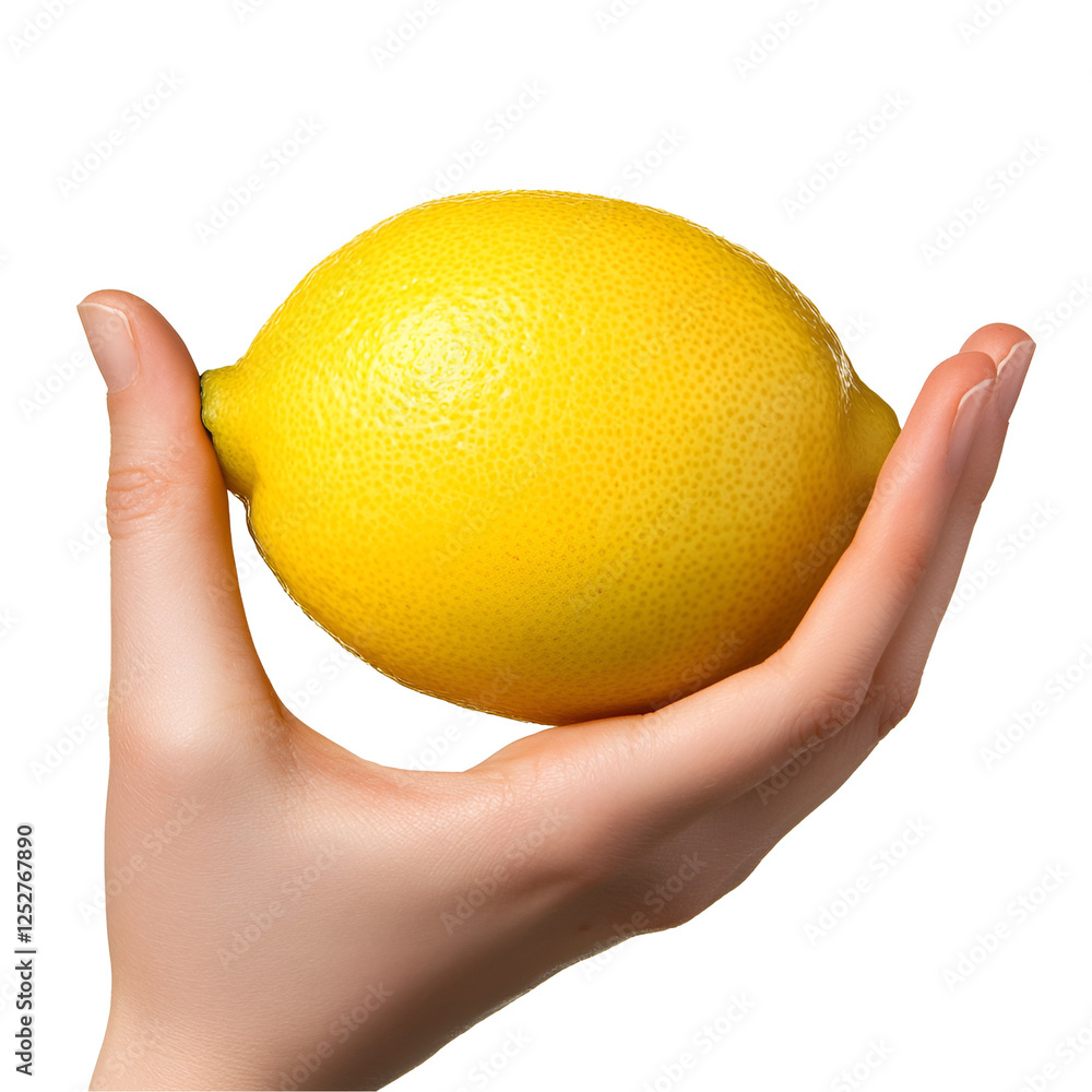 Hand Holding Ripe Yellow Lemon Fruit Citrus Healthy Vitamin C Hand Holding Ripe Yellow Lemon Fruit Citrus Healthy Vitamin C