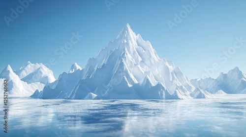 Wallpaper Mural Majestic Ice Mountain Peaks Reflecting on Calm Water Torontodigital.ca