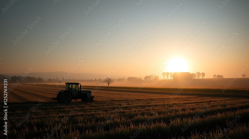 Fototapeta premium Advanced Modern Farming Techniques in a Sustainable Agricultural Landscape