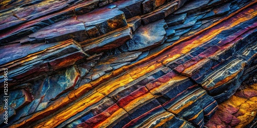 Wallpaper Mural Dark Textured Rock Surface: Intricate Natural Patterns & Deep Grooves - Stock Photo Torontodigital.ca