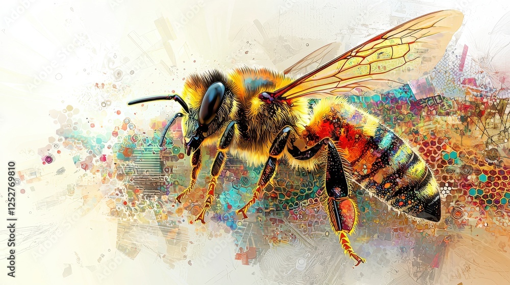 Naklejka premium Surreal Bee Buzz