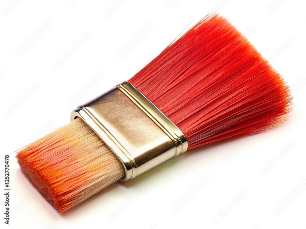 Fototapeta premium Isolated Red Scarlet Sage Brush, Ruddy Brush, Deep Depth of Field, Botanical Illustration, White Background